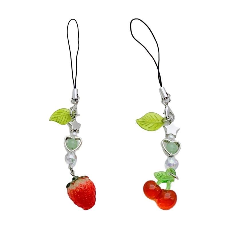 Сумка-подвеска с клубникой/вишней для женщин брелок из бисера аксессуар