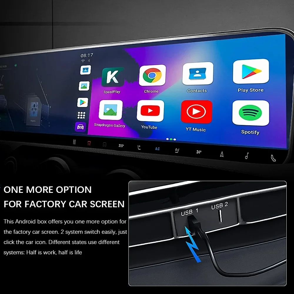 Мультимедийный смарт-навигатор 4 Гб + 64 ГБ USB-флешка для Carplay беспроводная и Android