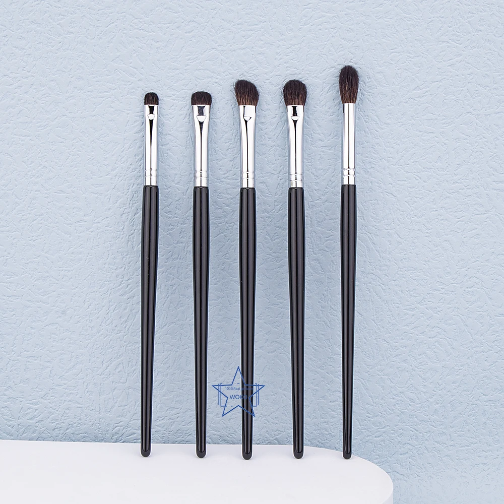 

5PCS Eye Shadow Brush Set Goat Hair Eyeshadow Smudge Brushes Precise Crease Blending Makeup Brushes Smoky Liner Makeup Tool