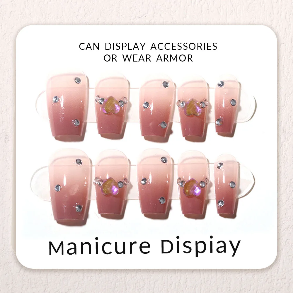

Navolution 20Pcs/Set Diamond decoration DIY Manicure Wearable Fake Nails press on Detachable Finished Fingernails