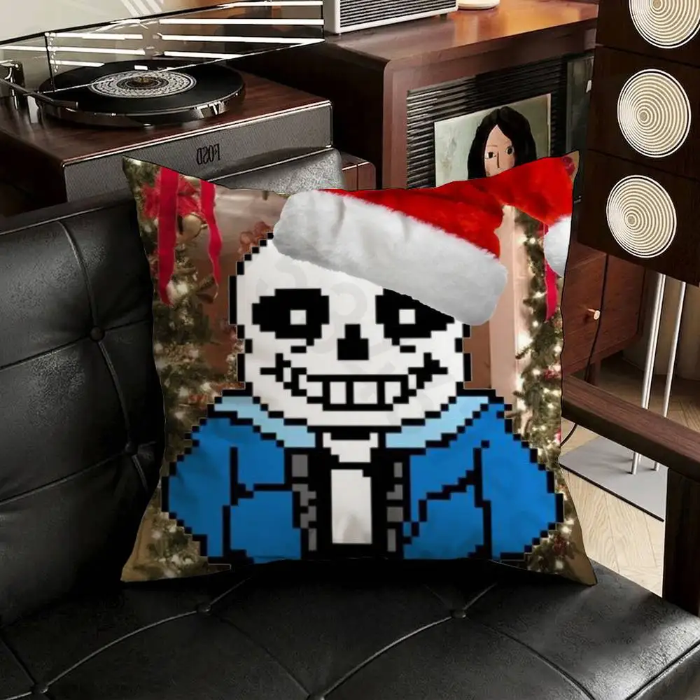 Фото Наволочка для подушки S-Sans Undertale Game, чехол для подушки для гостиной, дивана, подходит для украшения дома, спальни, комнаты №4