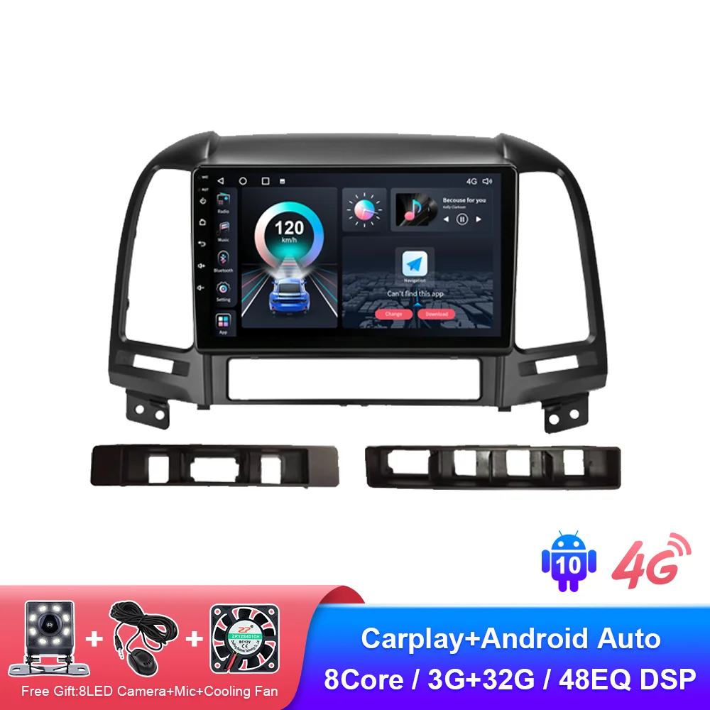 

OKEYNAVI Audio For Car Radio Multimedia Player Stereo For Hyundai Santa Fe 2006-2012 GPS Navigation Carplay Head Unit Autostereo