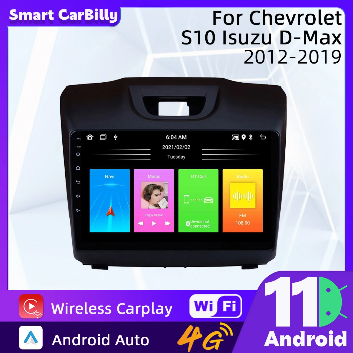 

2 Din Android Car Radio for Chevrolet S10 Isuzu DMAX D-Max 2014-2018 GPS Navigation Stereo Multimedia Player Autoradio Head Unit