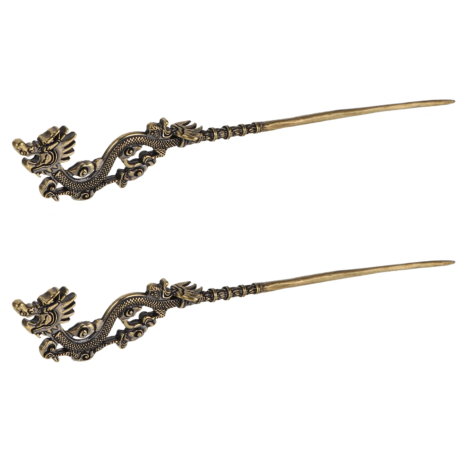 

2 Pcs Wedding Hair Clip Handicraft Tea Needle Classical Hairpin Multi-purpose Dredging Device Brass Bride