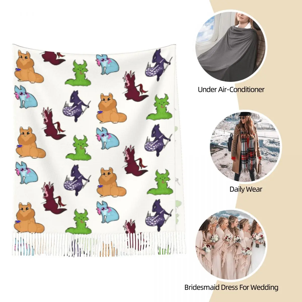 Дождевой мир пуховый шарф шарфы с кисточками женские мягкие теплые шали и