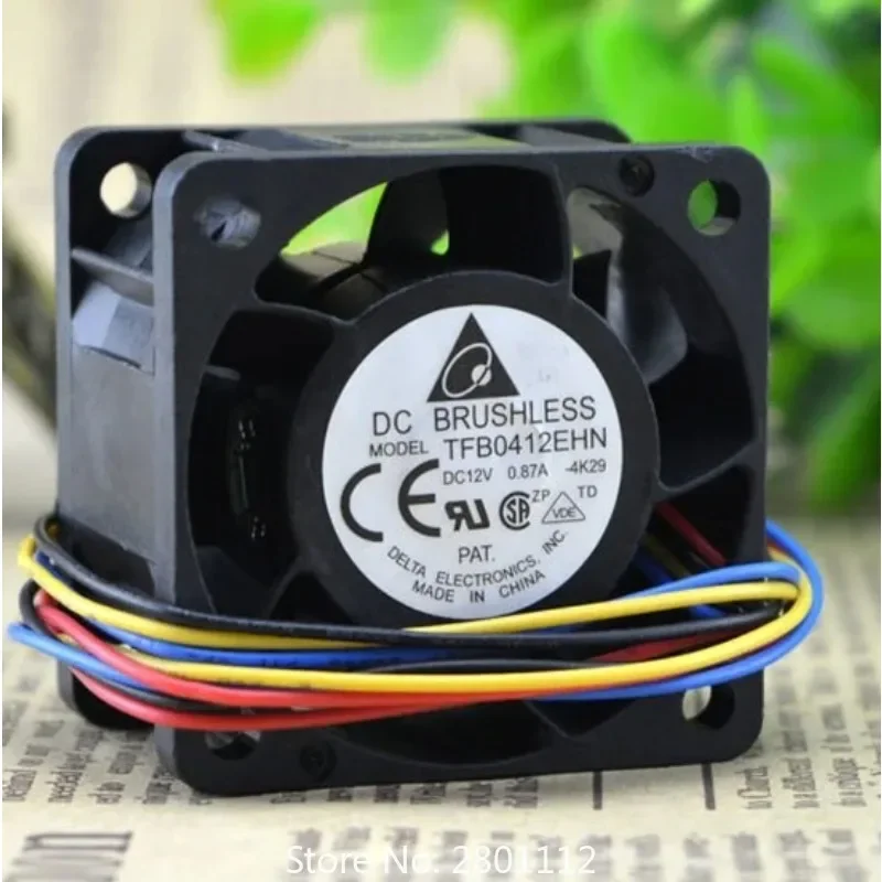 Фото Новый вентилятор охлаждения для Delta TFB0412EHN 12V 0.87A 4см, двухшариковый PWM-вентилятор для сервера 4028 40x40x28мм №2