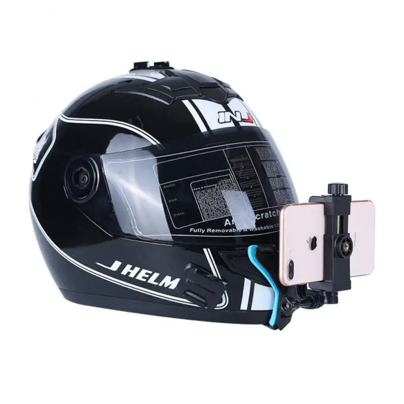 

Ремешок на подбородок для мотоциклетного шлема с зажимом для телефона, совместим с GoPro Hero, Спортивная камера, держатель на все лицо