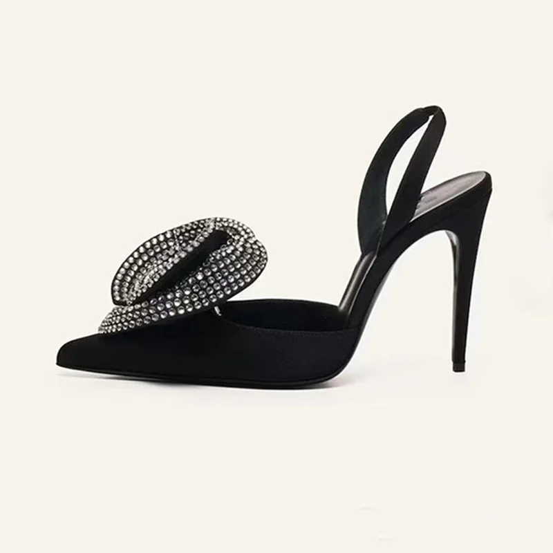 Сандалии женские атласные на шпильке босоножки с алмазным принтом без застежки