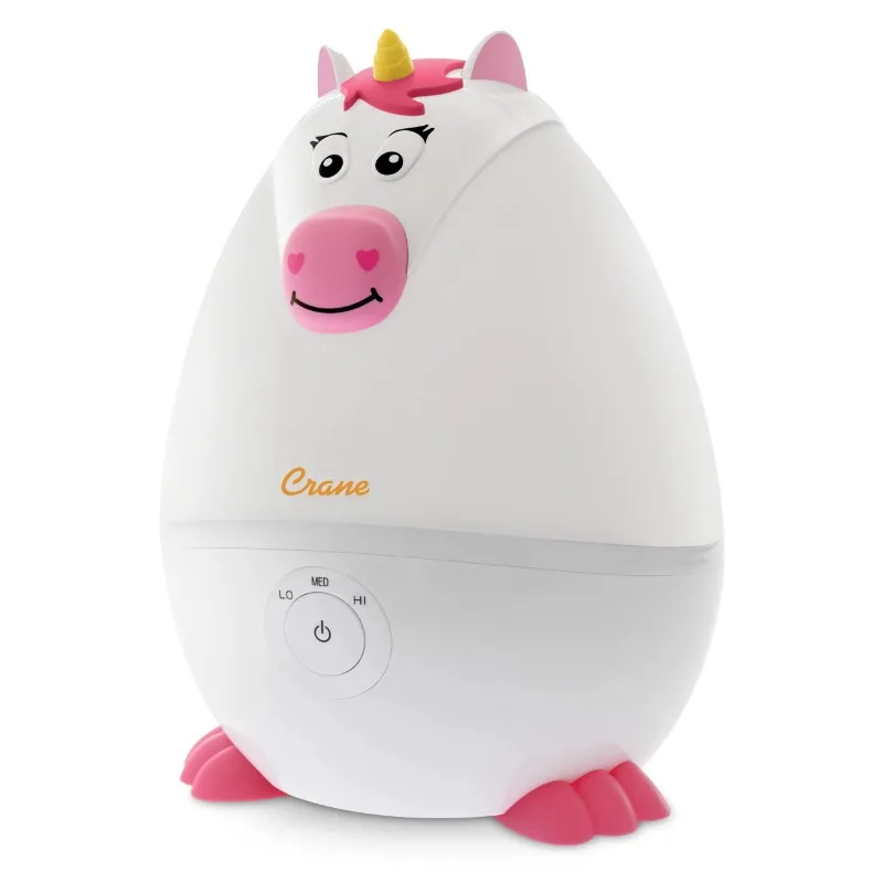 Crane Mini Adorable Ultrasonic Cool Mist Humidifier, 0.5 Gallon, 15 Hour Run Time, Optional Vapor Tray, 250 Sq. Ft. Coverage