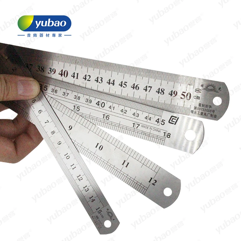 

1Pcs 15cm/30cm/45cm/50cm Double Side Scale Stainless Steel Straight Ruler Measuring Tool School Office Supplies