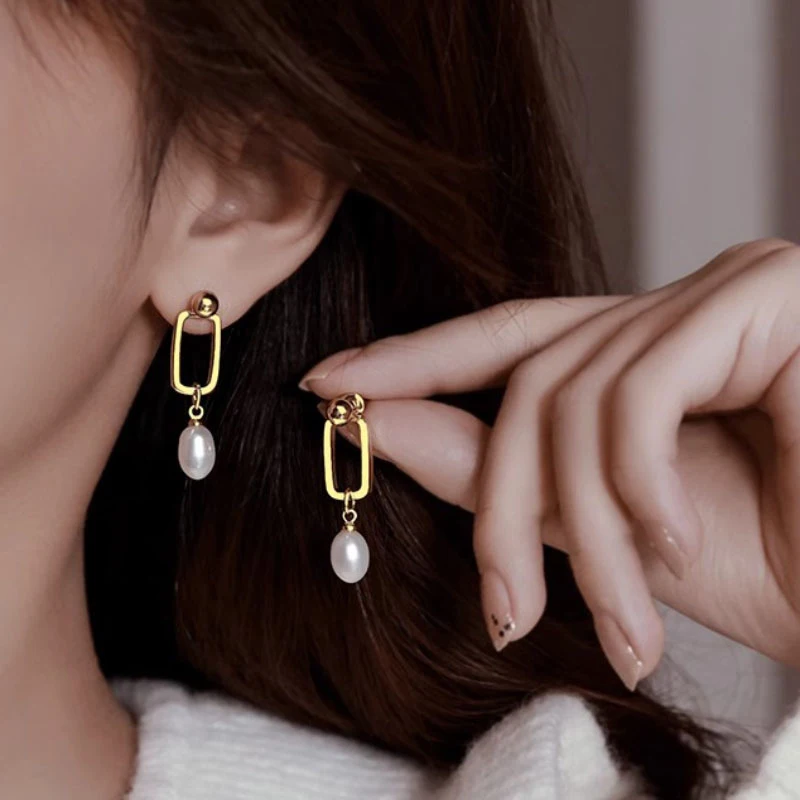 Mewanry полые геометрические жемчужные Подвесные серьги-гвоздики для женщин модные