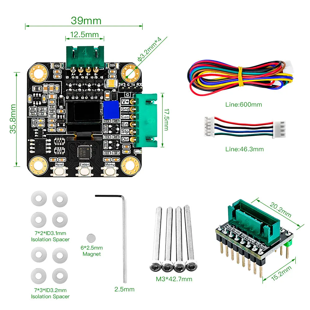 Фото Makebase MKS SERVO42C PCBA NEMA17 шаговый двигатель с замкнутым контуром, драйвер деталей 3D-принтера с ЧПУ предотвращает потери шагов для Gen_L SGen_L №2