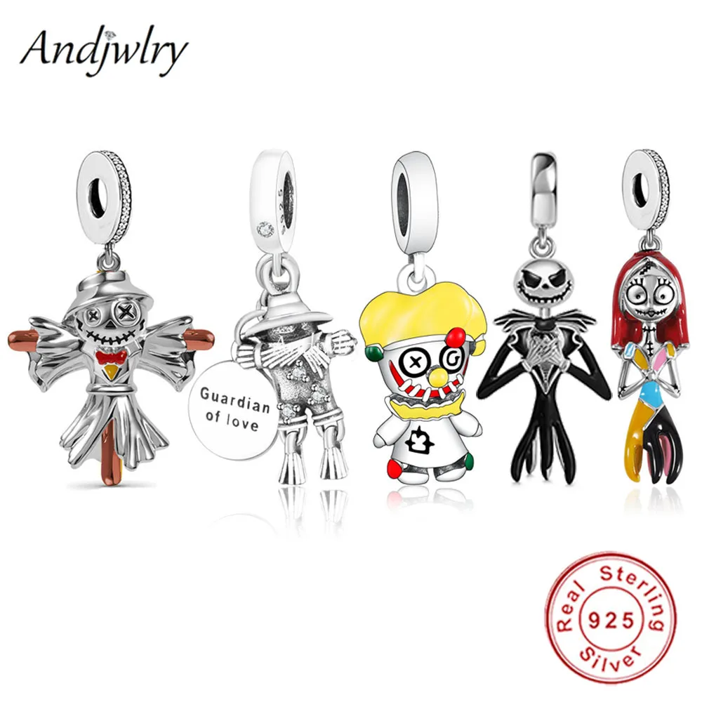 

Fit Bracelet Guardian Of Love Silver 925 Original Skull Scarecrow Voodoo Doll Dangle Charm Bead Pendant Bangle Jewelry Berloque