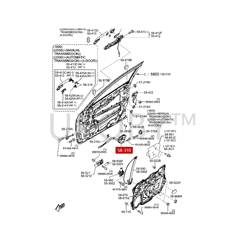 BFF 459310 458310 Подходит для Ma zd a 2 Jinxiang машина блокировки дверных замков центральный