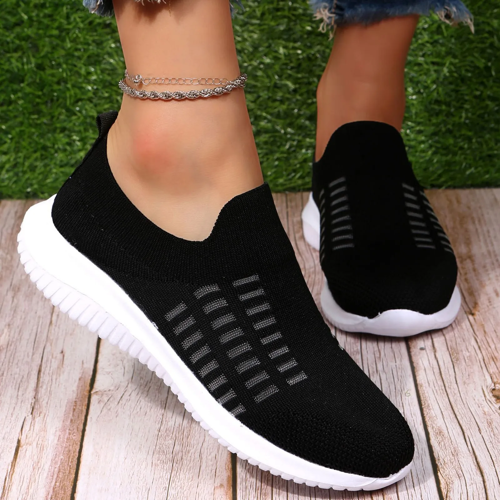 

Кроссовки женские сетчатые без шнуровки, модная спортивная обувь, ранцевые повседневные