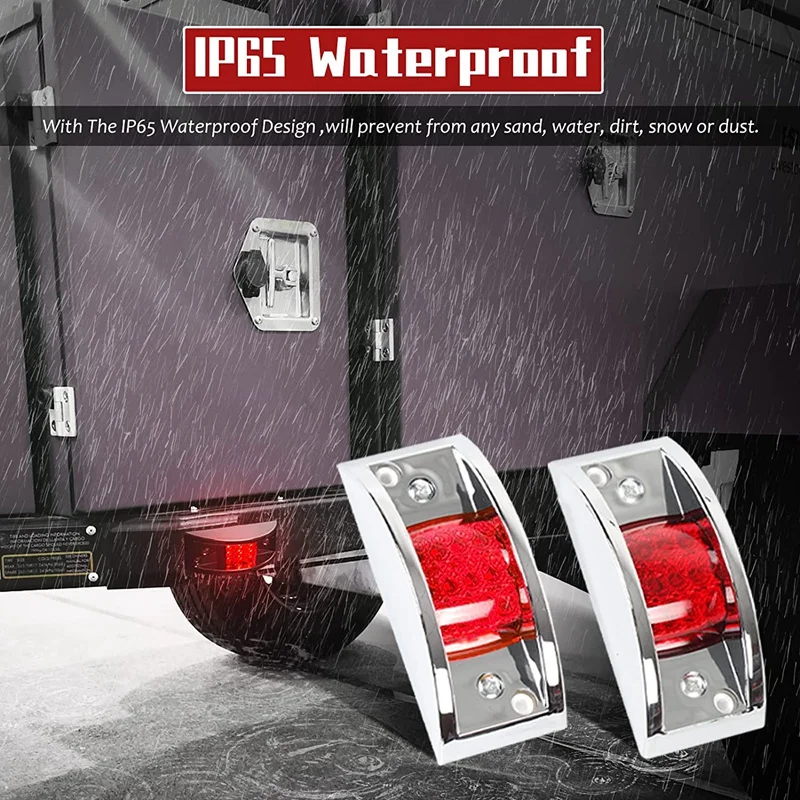 4 шт. герметичный габаритный фонарь хромированный бронированный 12 светодиодных