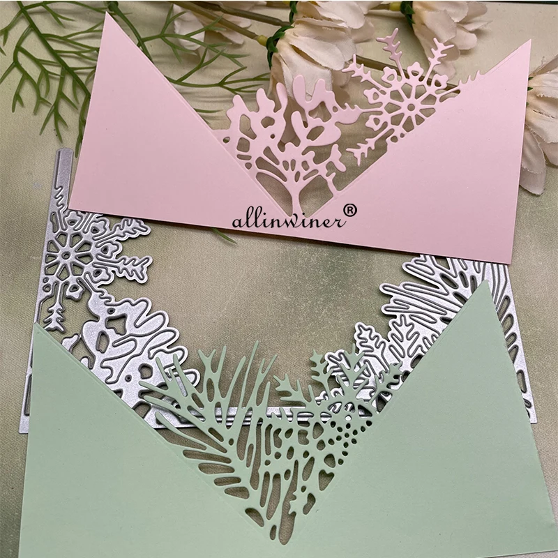Снежинка листья граница металлические трафареты для резки DIY Скрапбукинг