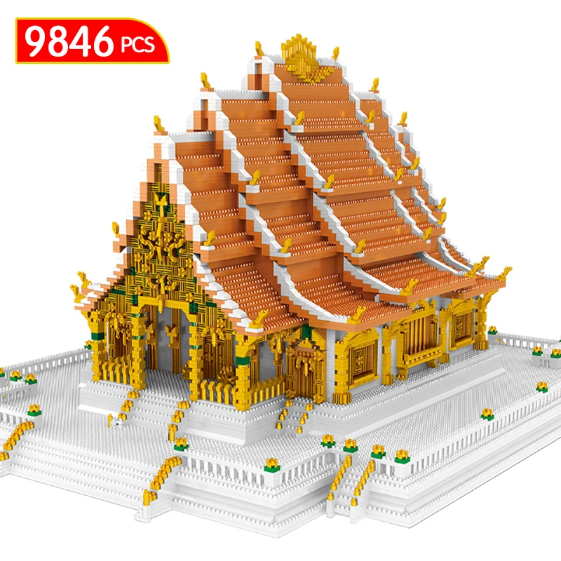 

9846Pcs Mini World Famous Palace Architectural Model Building Blocks City Thailand Houses Simulation Friends Bricks Toys for Kid