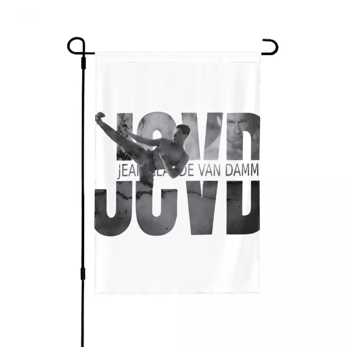 Jcvd B W украшение для сада Жан-Клода Ван флаг с двусторонним принтом