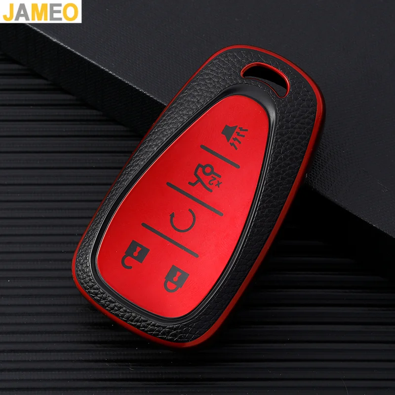 

Leather TPU Car Remote Key Case Cover Shell Fob For Chevrolet Chevy Camaro Cruze Malibu Sonic Volt Tracker Spark Bolt Trax