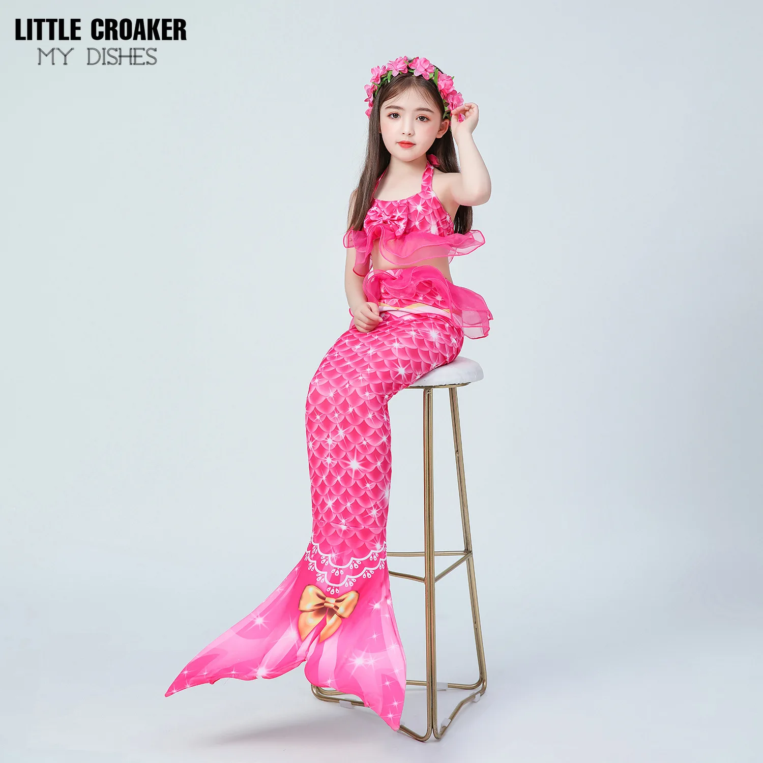 

Женский костюм Русалочки с хвостом, костюм для косплея Для Вечеринки На Хэллоуин, детский Рождественский купальник с маленькой русалочкой, ...