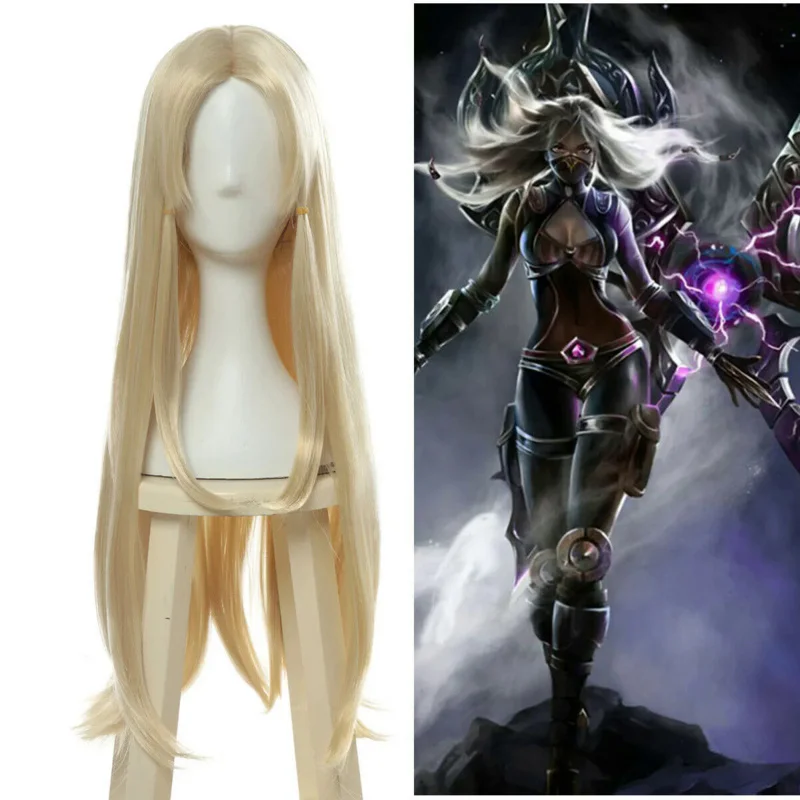 Парик для косплея игры LOL Irelia длинные прямые светлые женские Искусственные