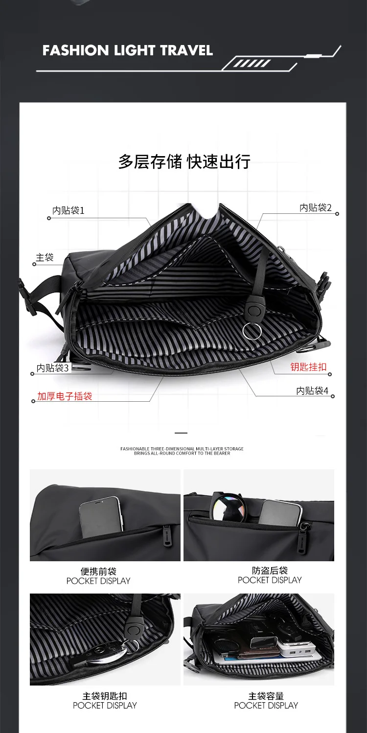 Messenger Bag Fashion PU Large Capacity Waterproof Simple One Shoulder Oblique Span Bag Solid Color Leisure Business Travel