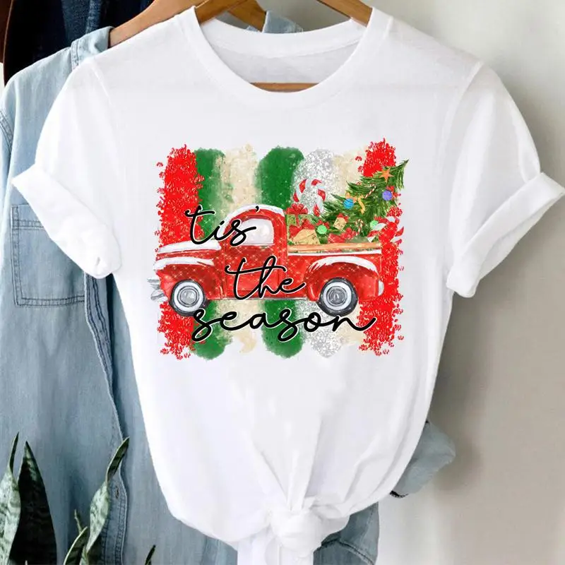 

Women Watercolor Vintage 2023 Cute New Year Holiday Merry Christmas Print Tshirts Trend Tee Travel Graphic T Shirt Top T-Shirt