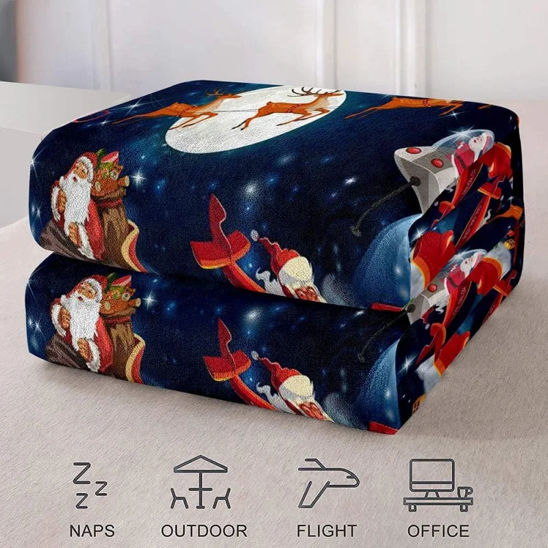 Рождественский килимок ракета с оленями Санта-Клауса космическое пространство