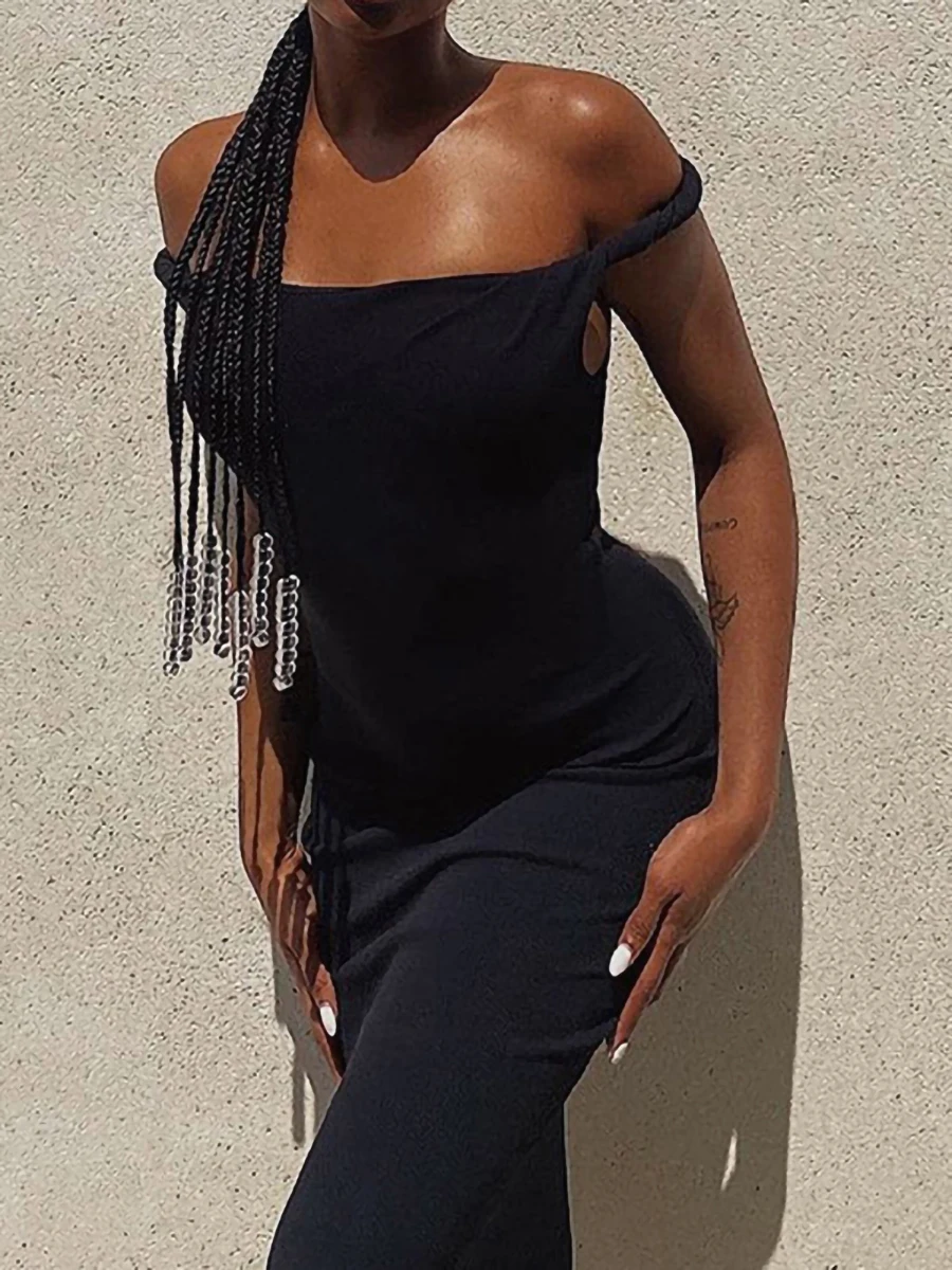 

Women Y2K Bodycon Maxi Dress Spaghetti Strap Cutout Backless Long Dress Slim Fit Elegant Cocktail Party Club Formal Dress