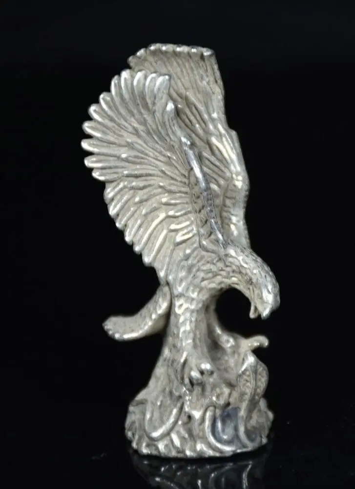 5 2 см Старые китайские Miao серебряные фэн-шуй ястреб разнообразные крылья