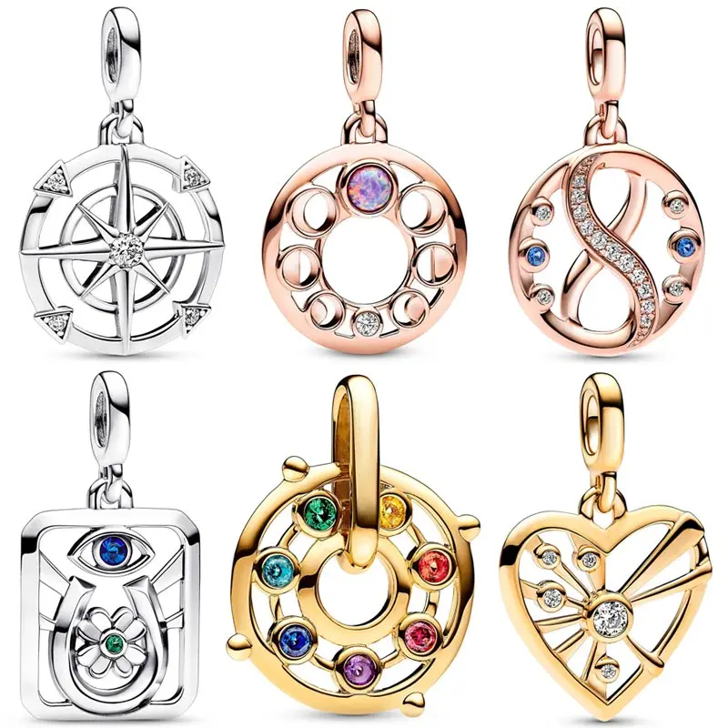 

Me Heart & Rays Infinity Symbol Tarot Card Chakra Medallion Pendant Beads Fit Europe 925 Sterling Silver Charm Bracelet Jewelry