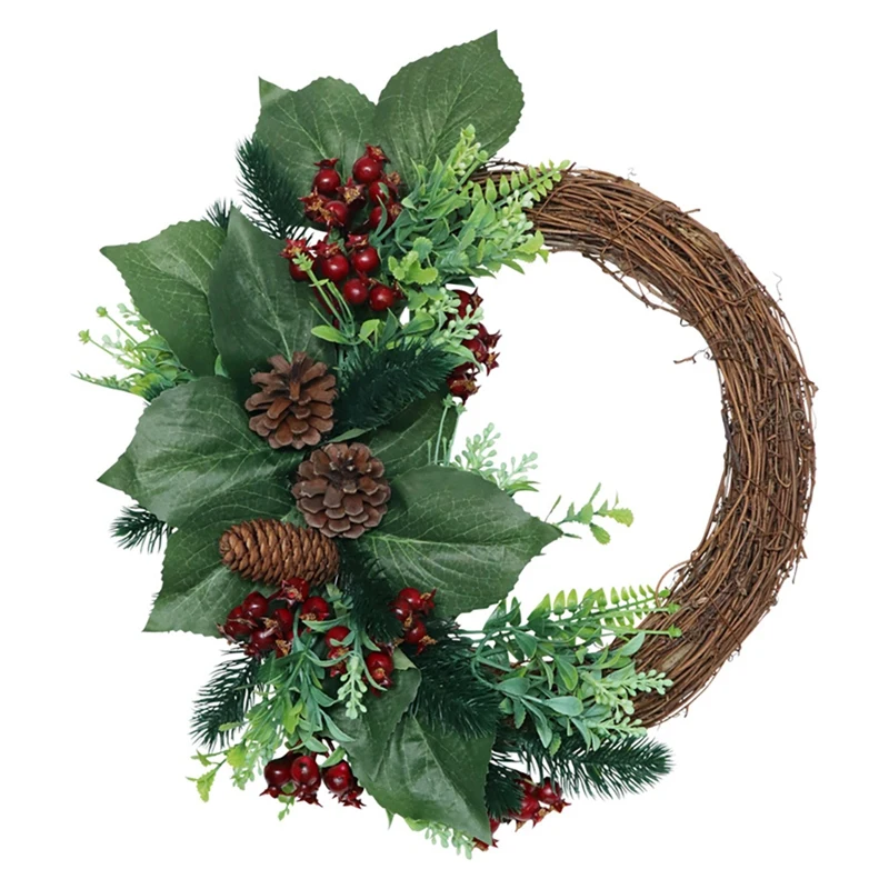 

Artificial Pine Cone Wreath For Front Door Wall Window Fireplace Farmhouse Home Christmas Decoration
