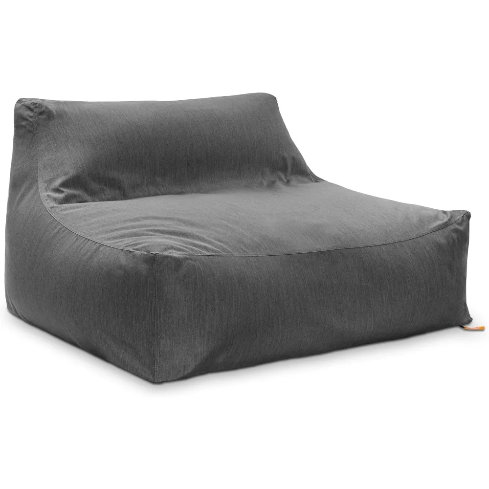 Outdoor Bean Bag Loveseat/Modern Patio Sofa Slate |