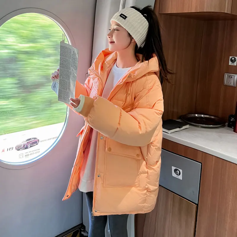 2023 New Women Short Jacket Winter Thick Hooded Cotton Padded Coats Female Korean Loose Puffer Parkas Ladies Oversize Outwear