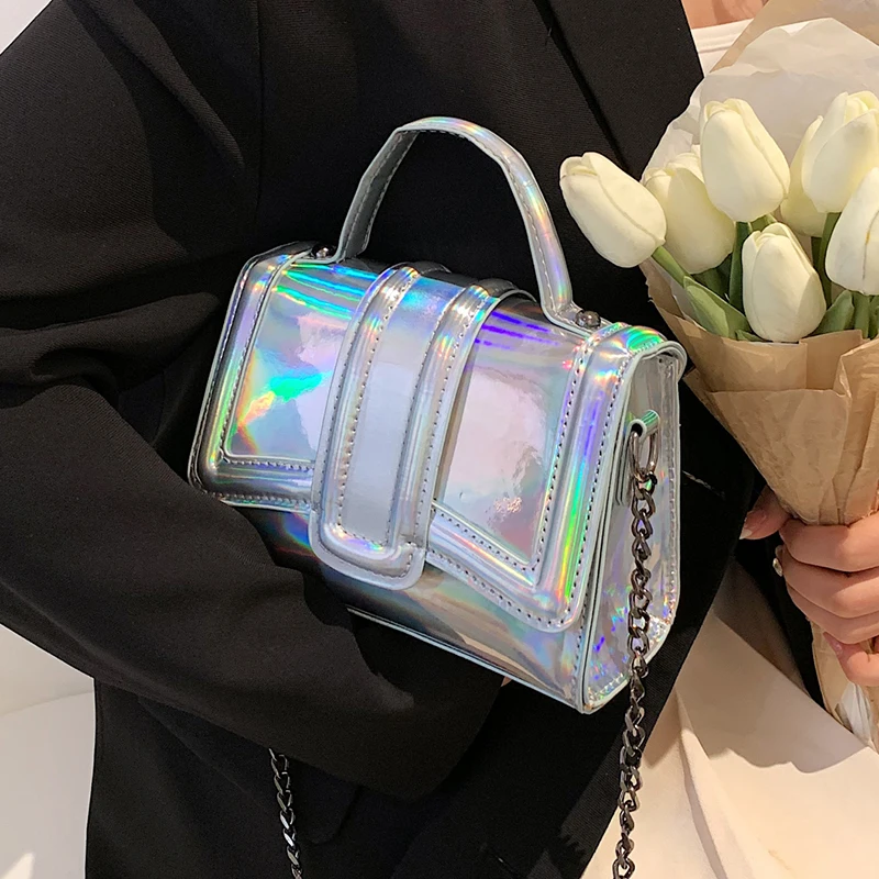 

Laser Brand Mini PU Leather Crossbody Bags for Women 2022 Summer Trendy Simple Fashion Shoulder Bag Luxury Handbags and Purses