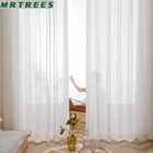 Роскошные шифоновые белые тюлевые шторы для гостиной, спальни, современные прозрачные Занавески Из вуали, готовые занавески на окна