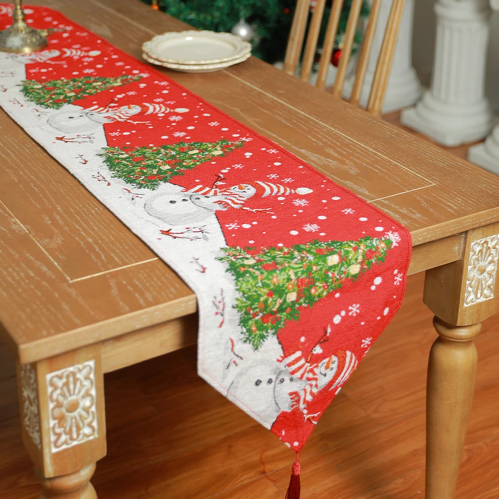 

Hristmas Table Runner Santa Xmas Tree Flax Table Flag Cover Merry Christmas Decorations For Home Navidad Noel Gifts Tablecloth