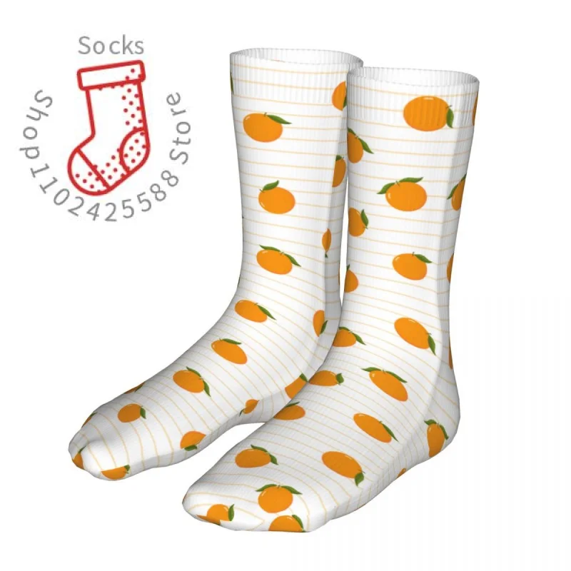 

Happy Funny Socks Men's Women's Novelty Oranges Fruit Vegetable Socks High Quality Socks Four-season universal