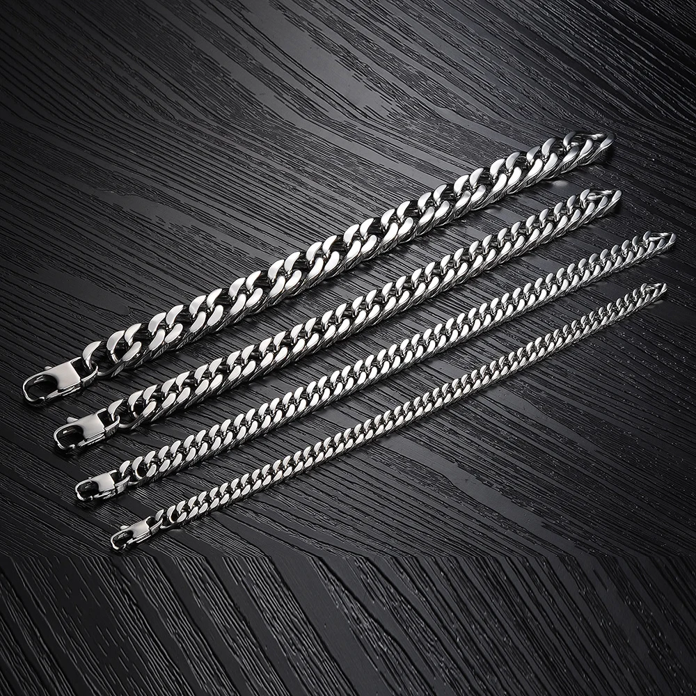 

Men's Bracelet Retro Niche Hip-hop Thick Chain Stainless Steel Bracelet Men's Ins Balla Chain Bracelet Jewelry for Men Silver
