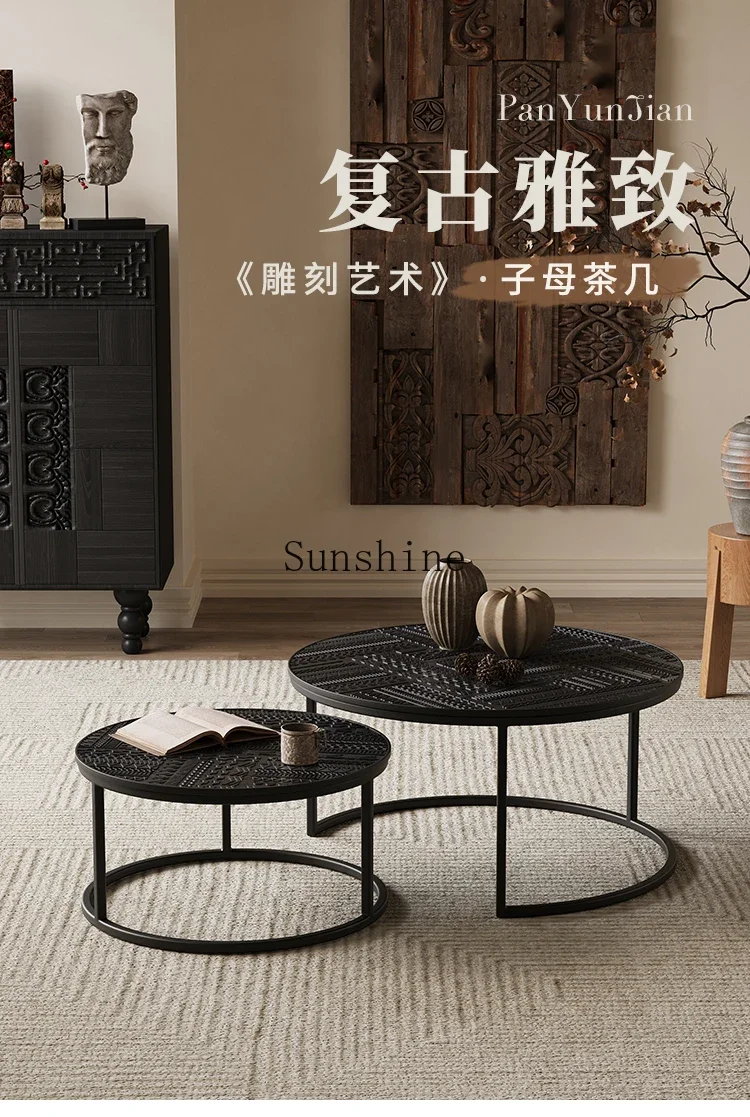 Ваби Сасанский ветер из цельного дерева для гостиной средневековый круглый