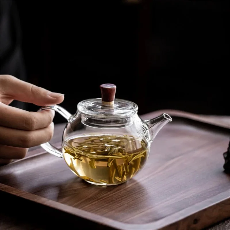 

Маленький стеклянный чайник 200 мл с фильтром, термостойкий женский чайный набор, цветочный чайник, домашний чайник, чайная посуда