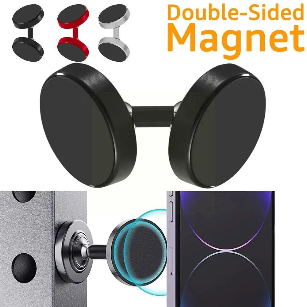 

Двухсторонний магнитный держатель для телефона iPhone 14 13 Samsung, металлическая подставка для телефона с двойным магнитом для спортзала, кухни, серфинга P8S5