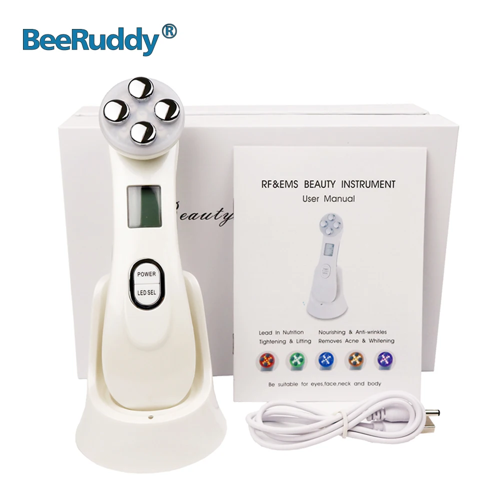

BeeRuddy Facial Electroporation RF Radio LED Photon Therapy Machine Face Lifting Tighten Wrinkle Removal Skin Care Face Massager