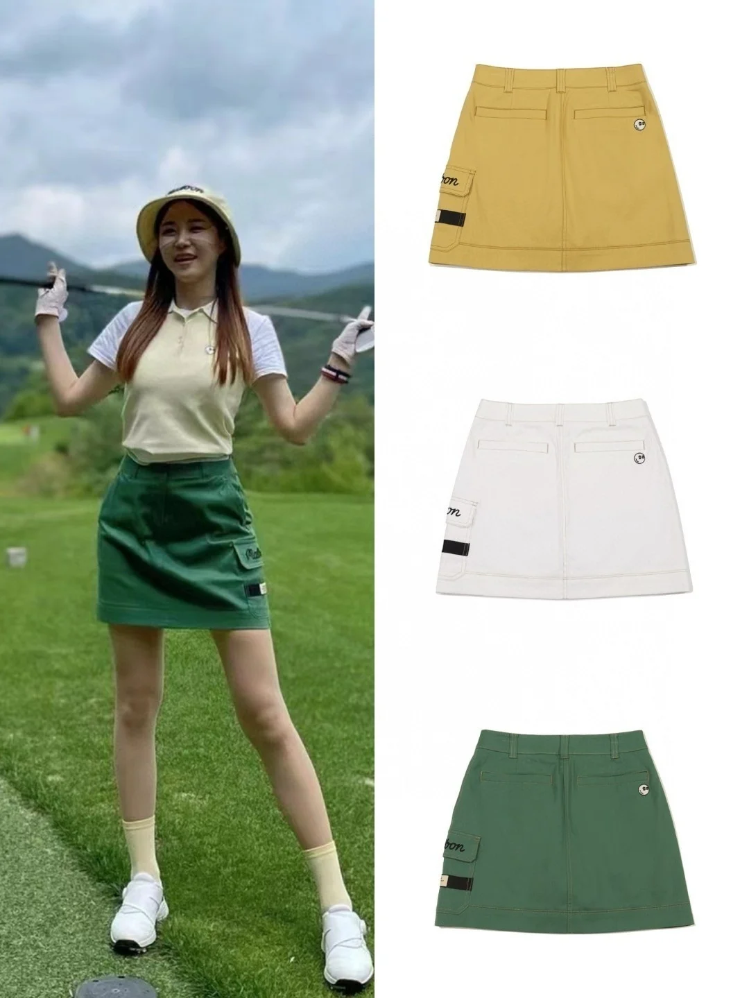 

Golf Ladies Short Skirt Summer Leisure Sports Pretty Bag Butt-proof Women's Skirt Slim A-Line Denim Fabric