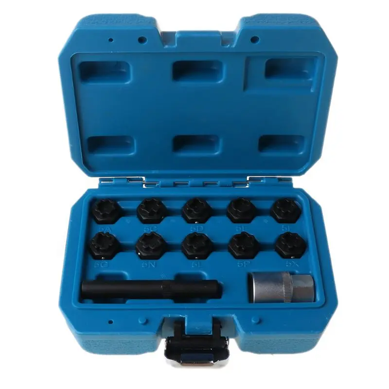 

12pcs Auto Wheel Nut Lock Key Screws Socket Set Anti-theft Removal Tool