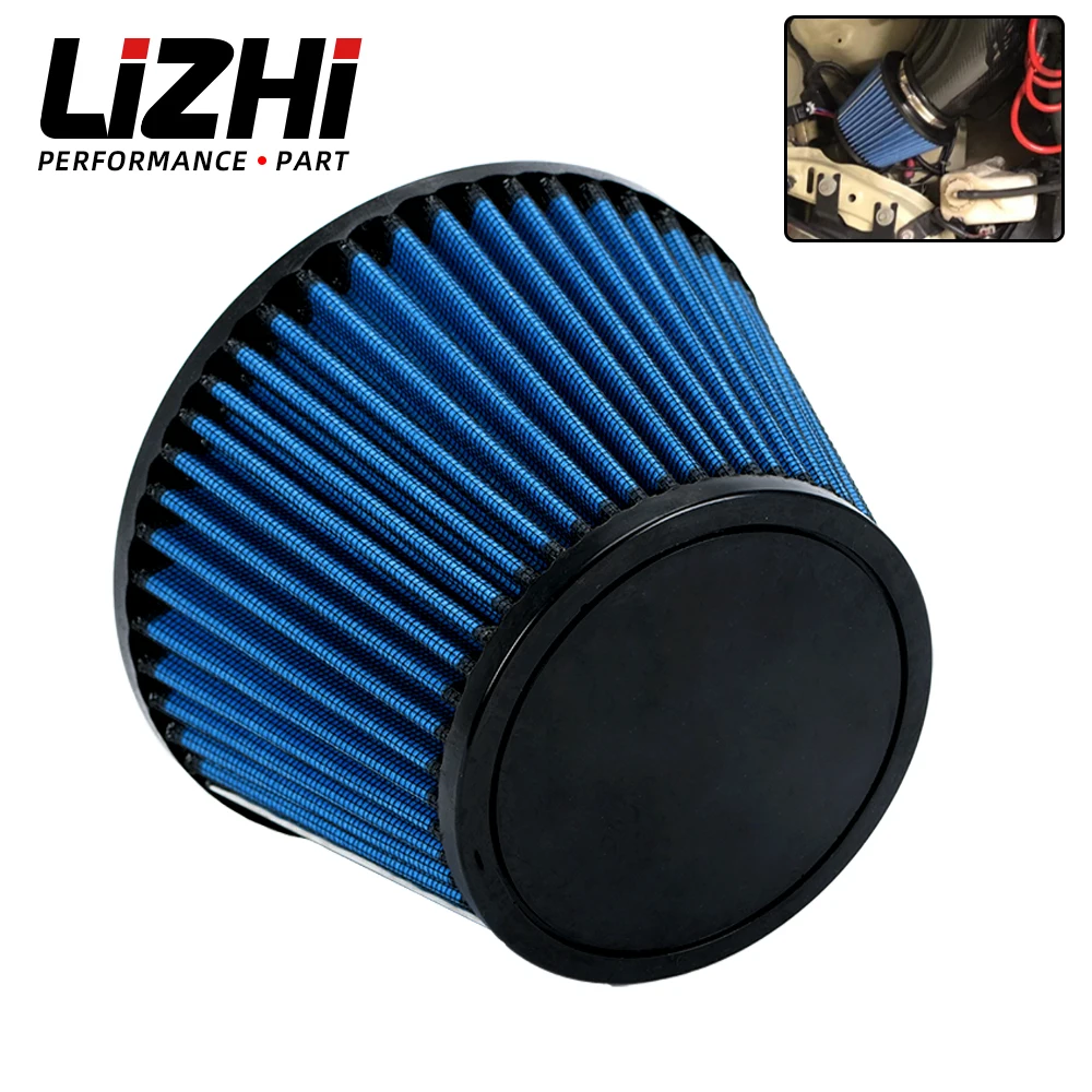 

Универсальный впускной отверстие с высоким расходом, автомобильный воздухозаборник, очиститель воздушного фильтра, модифицированный скутер, 4,5 дюйма / 115 мм, синий