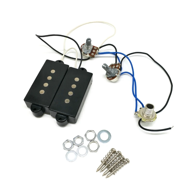 

PXPF 1 Tone 1 Volume 1 Jack Pickup Set for Bass Replacements, Prewired Wiring Harness