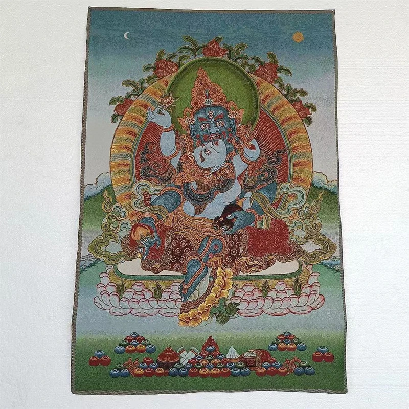 

Religious Thangka, Vajra Dharma Protector, Thangka embroidery painting, exquisite home decoration painting, auspicious