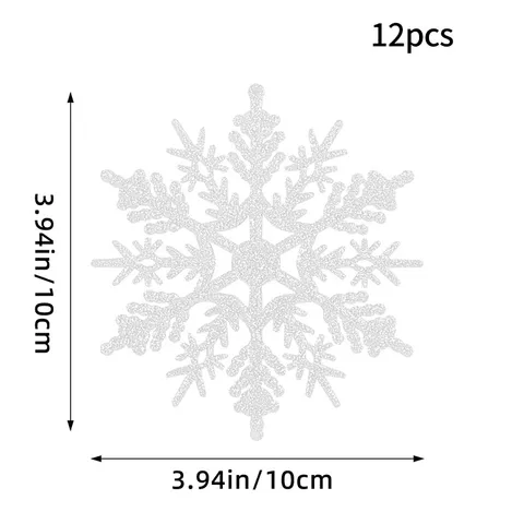 MOONBIFFY Розовые Пластиковые Снежинки 12 шт